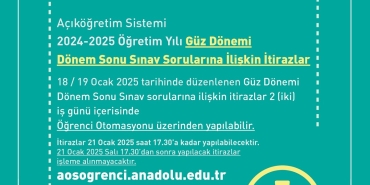 AÖF 2025 Güz Dönemi Final Sınavı Soruları ve İtiraz