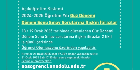 AÖF 2025 Güz Dönemi Final Sınavı Soruları ve Sonuçları